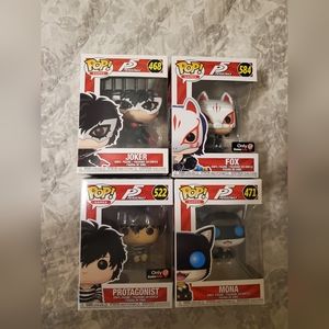 Persona 5 Funko Pop Lot of 4 [Joker, Protagonist, Fox, Mona]